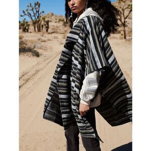 NEW Free People Womens Jackson Stripe Oversized Poncho One Size